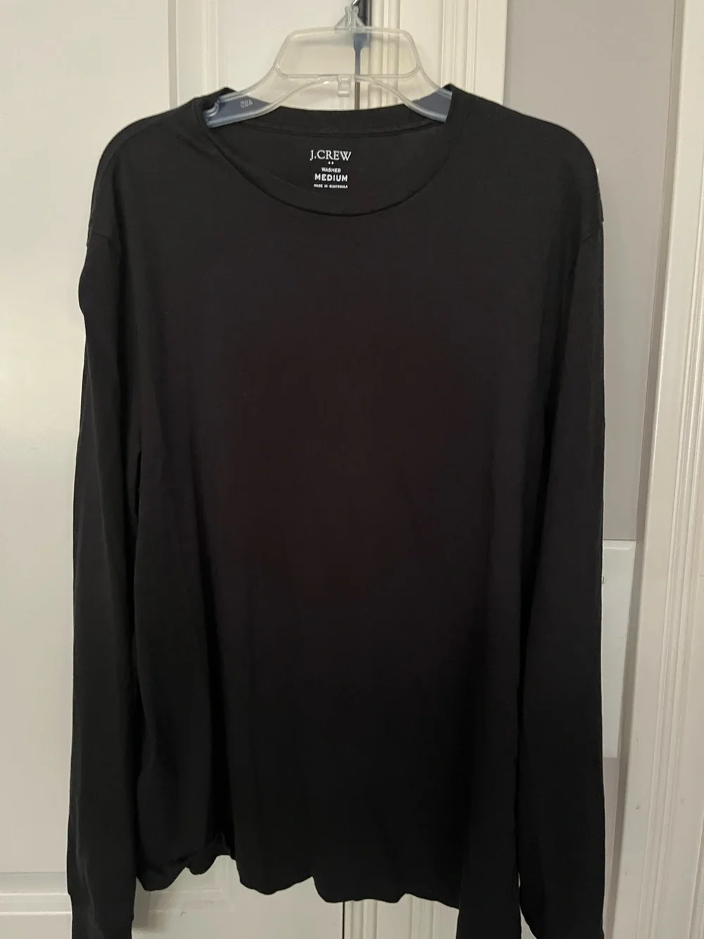 J.Crew Men's Black Long Sleeve Crewneck T-Shirt Cotton Size M